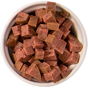 bowl of diced meat roll